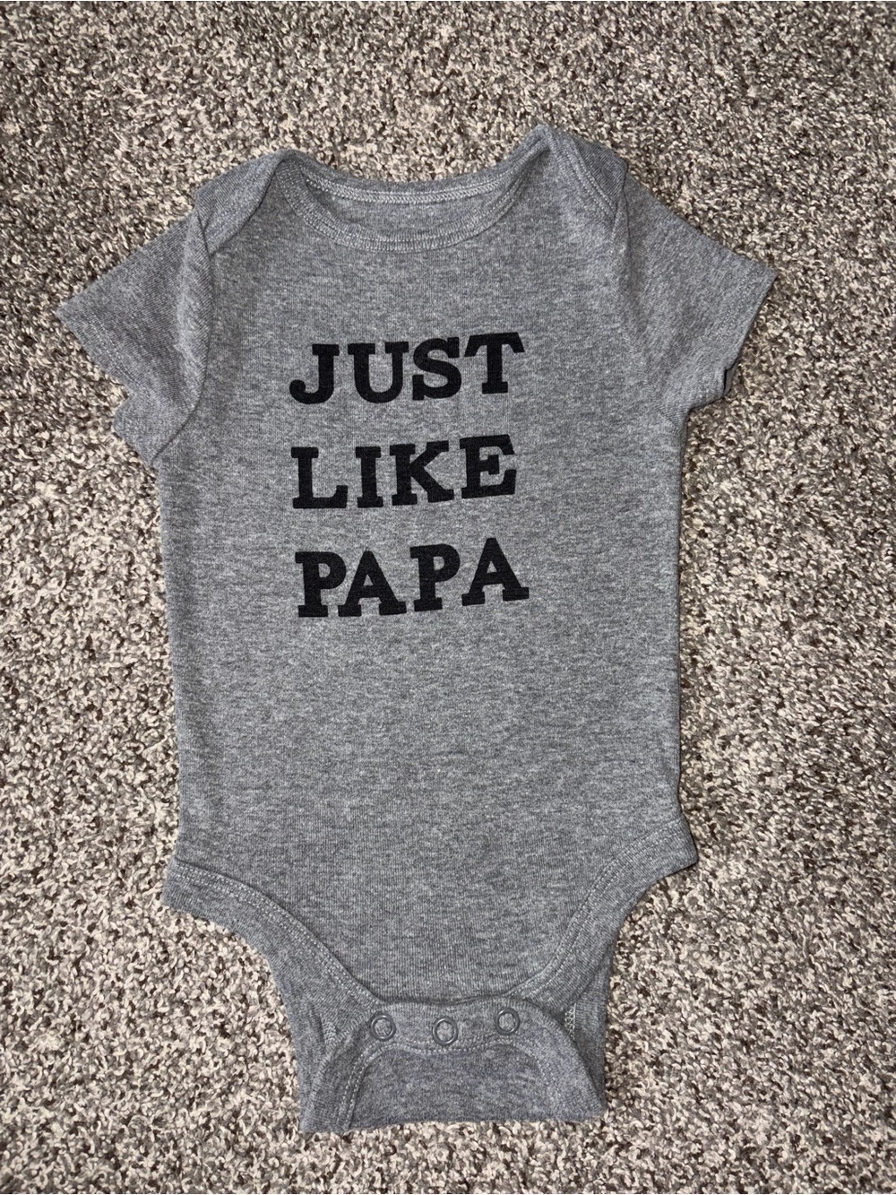 jumping beans Grey "JUST LIKE PAPA" Baby One-Piece Bodysuit 6 Months
